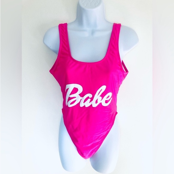 Babe Bachelorette Hot Pink Swimsuit - Picture 3 of 7